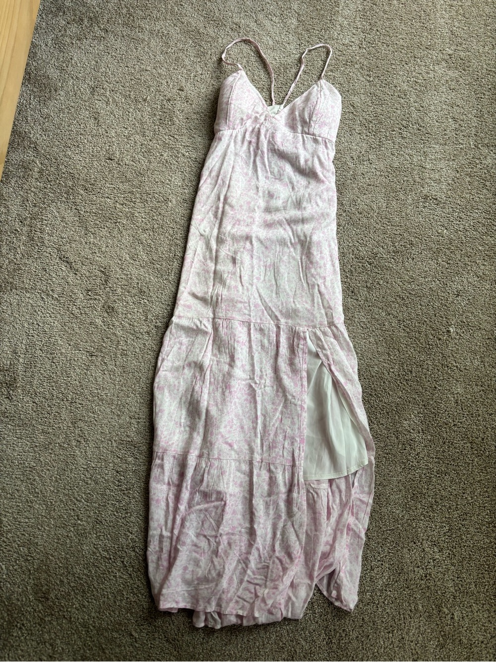 Hollister Pink and White Maxi Dress